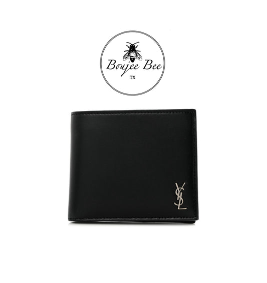 SAINT LAURENT
Matte Calfskin Tiny Cassandre Bill Clip Wallet Black